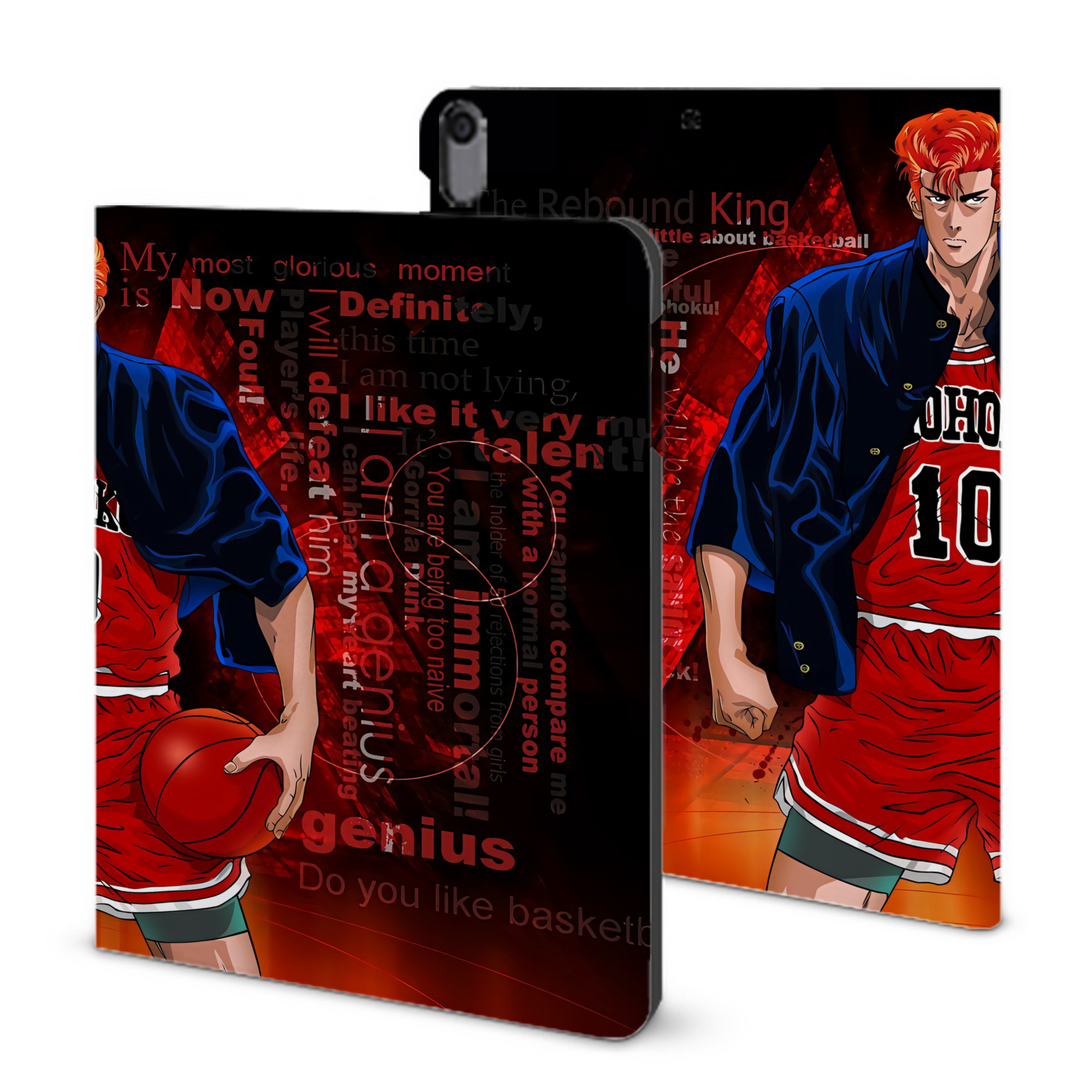 （画像用） SLAM DUNK／スラムダンク IPad ケース ブック型 PUレザー TPU 耐衝撃 軽量 薄型 ペン収納なし 全面保護 IPad 各モデル対応